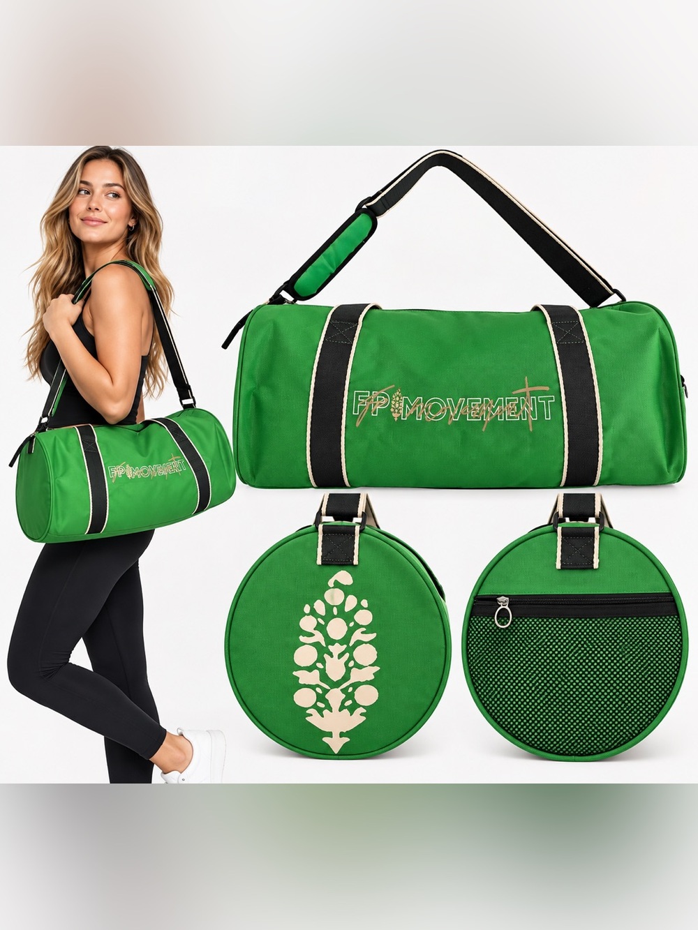 Free People Movement travel duffle bag Green NWT